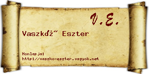 Vaszkó Eszter névjegykártya
